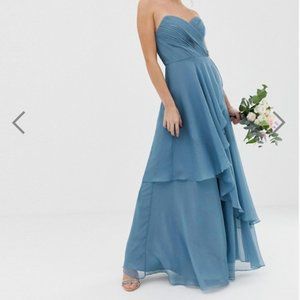 Dusty Blue ASOS Design Formal Bridesmaid Dress